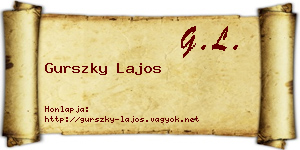Gurszky Lajos névjegykártya